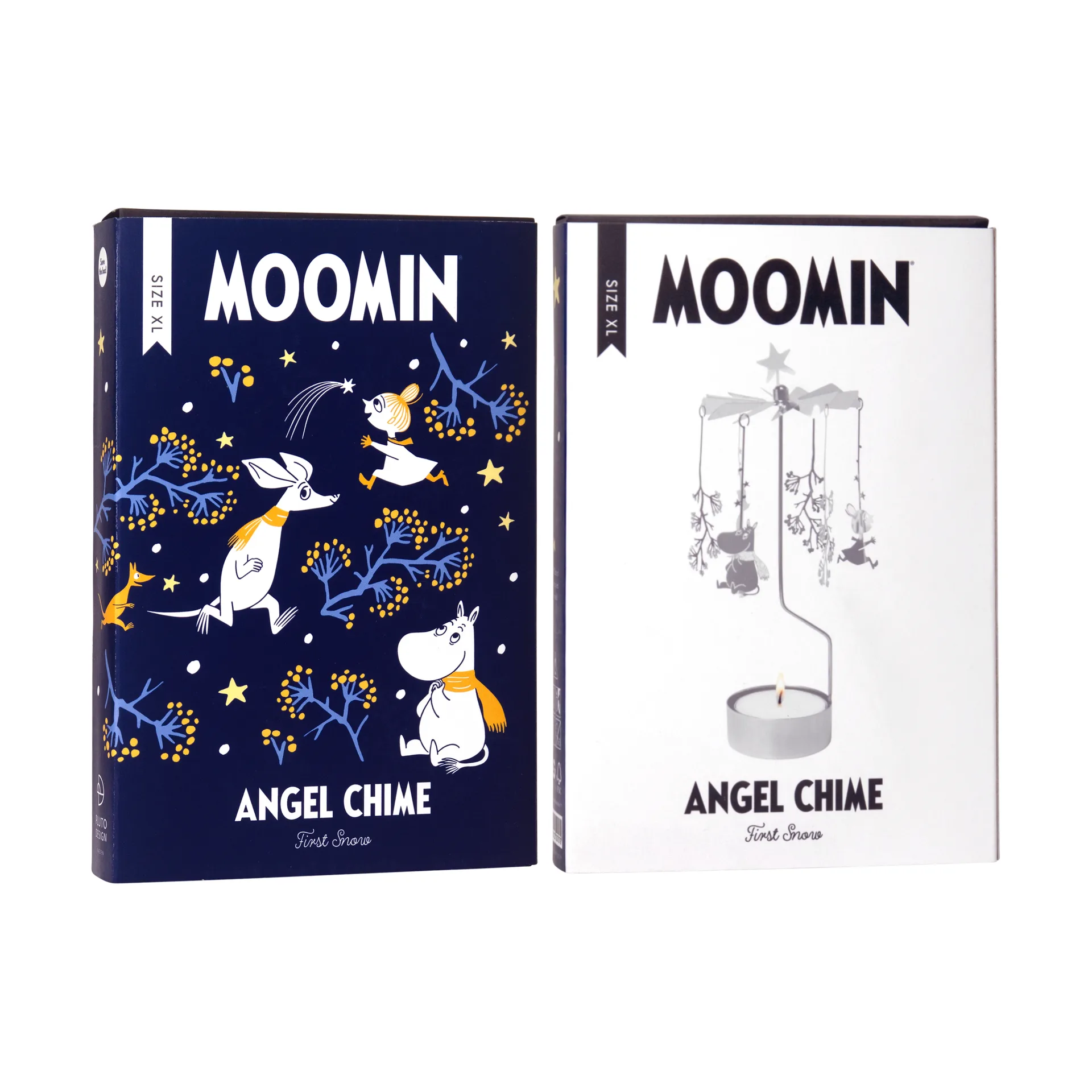 Mumin móbile para velas de anjos XL, Primeira neve, prata Pluto Design