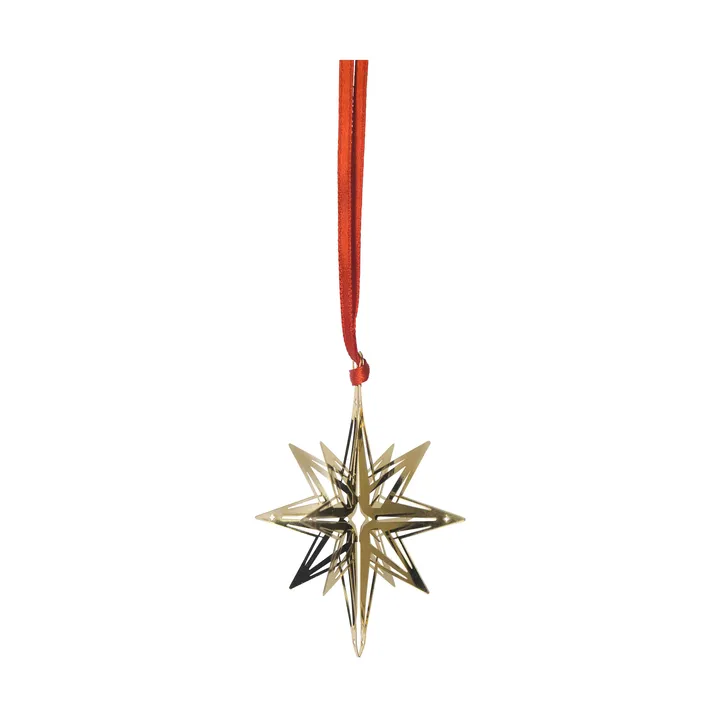 Northern star pendente de Natal 3D - Ouro - Pluto Design