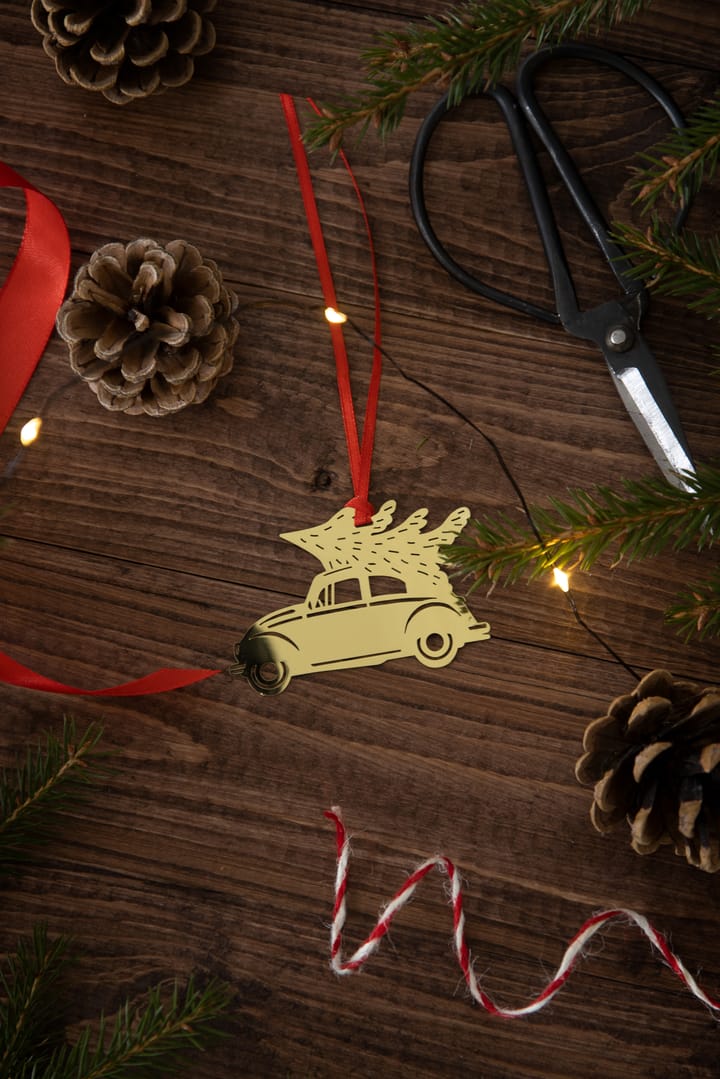 Pingente da árvore de Natal Christmas car , Dourado  Pluto Design