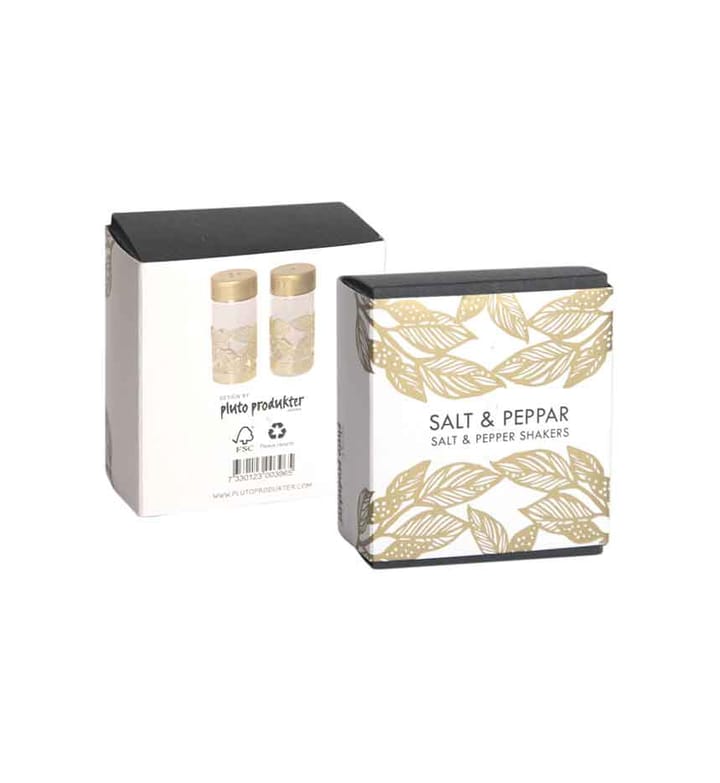 Saleiro e pimenteiro Greenska, Dourado-vidro Pluto Design