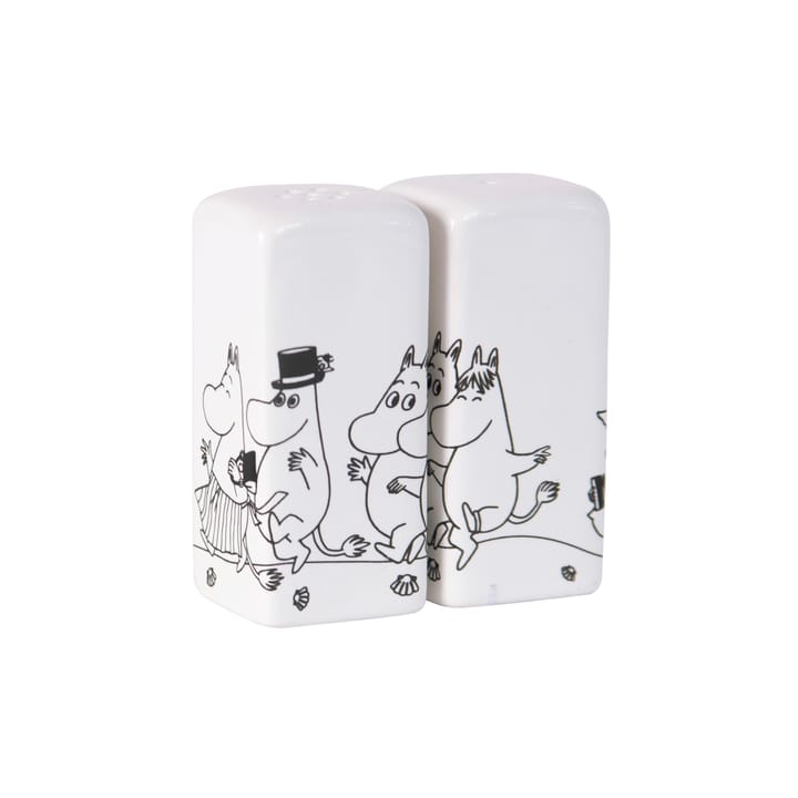 Saleiro e pimenteiro Moomin family - branco - Pluto Design