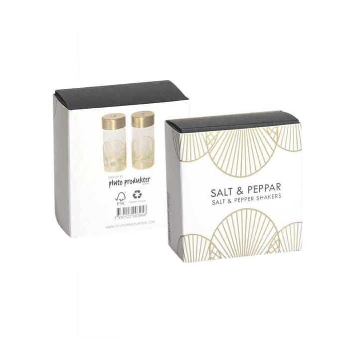 Saleiro e pimenteiro Sun, Dourado-vidro Pluto Design