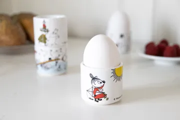 Suporte para ovos com cor Moomin, 4 un. - Branco com motivo - Pluto Design