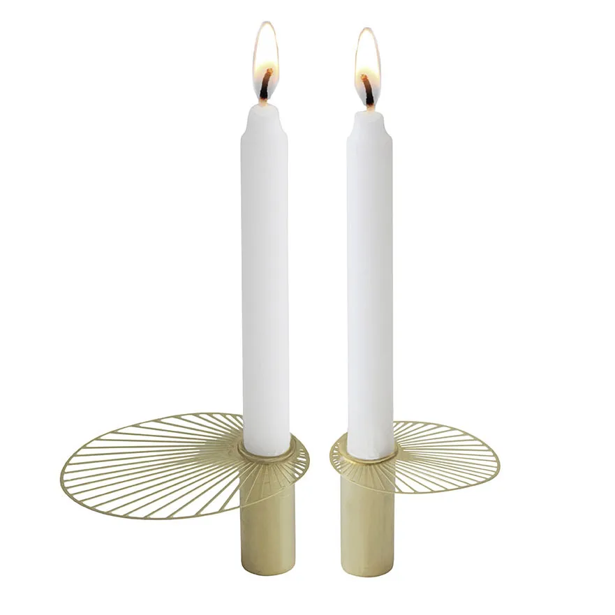 Velas pequenas Sun, 2 un., Dourado Pluto Design