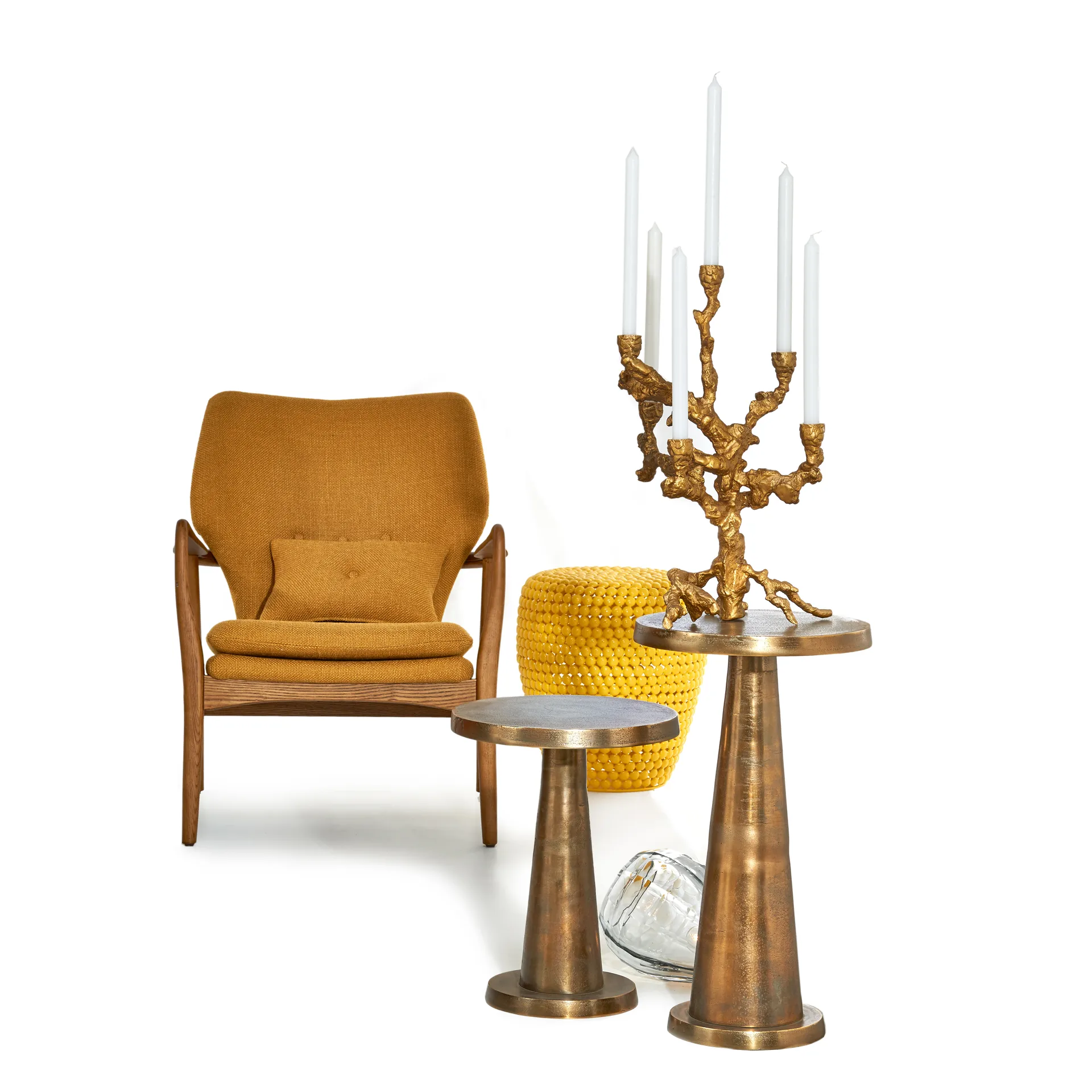 Castiçal Apple Tree L 53 cm, Dourado  POLSPOTTEN