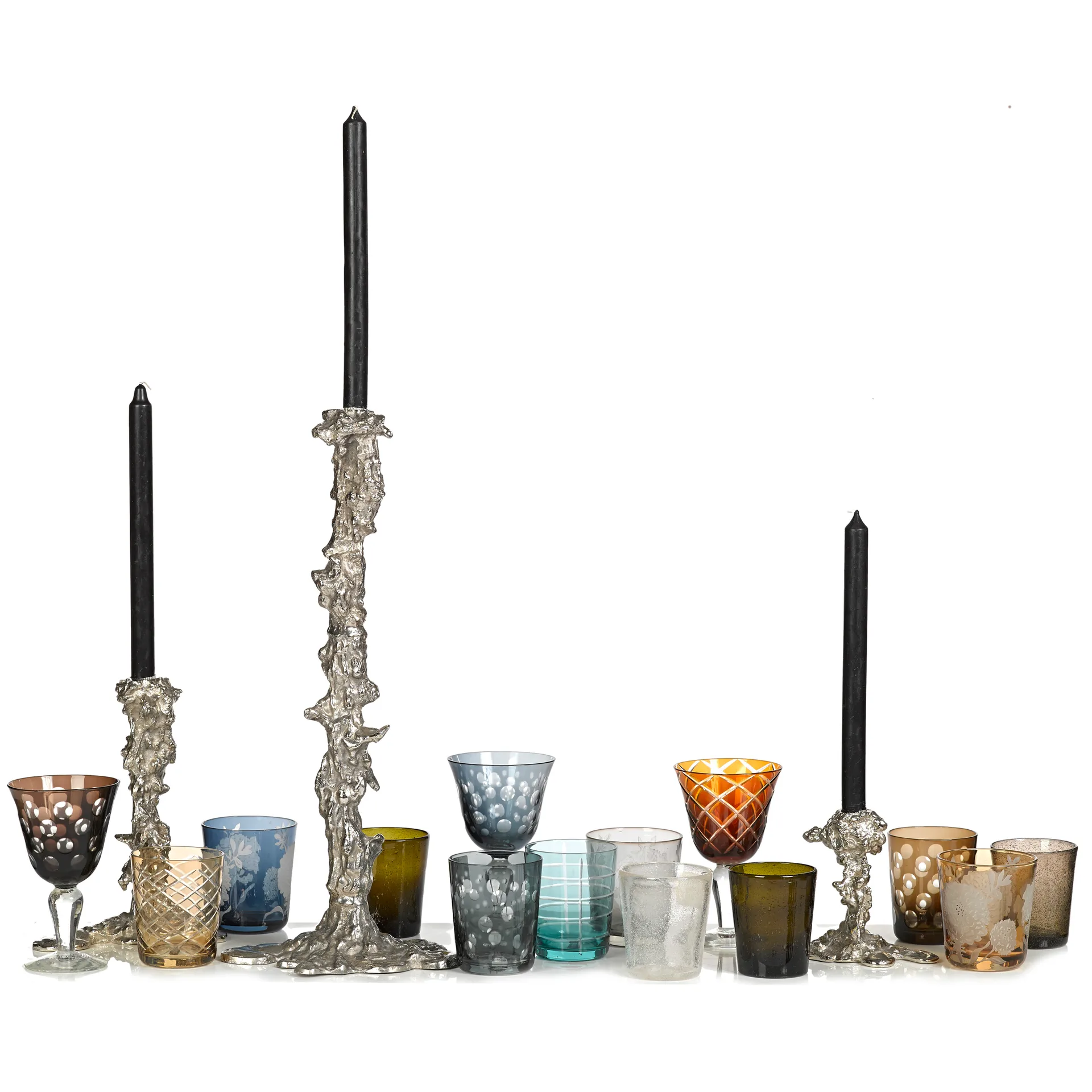 Castiçal Drip L 25 cm , Prateada POLSPOTTEN