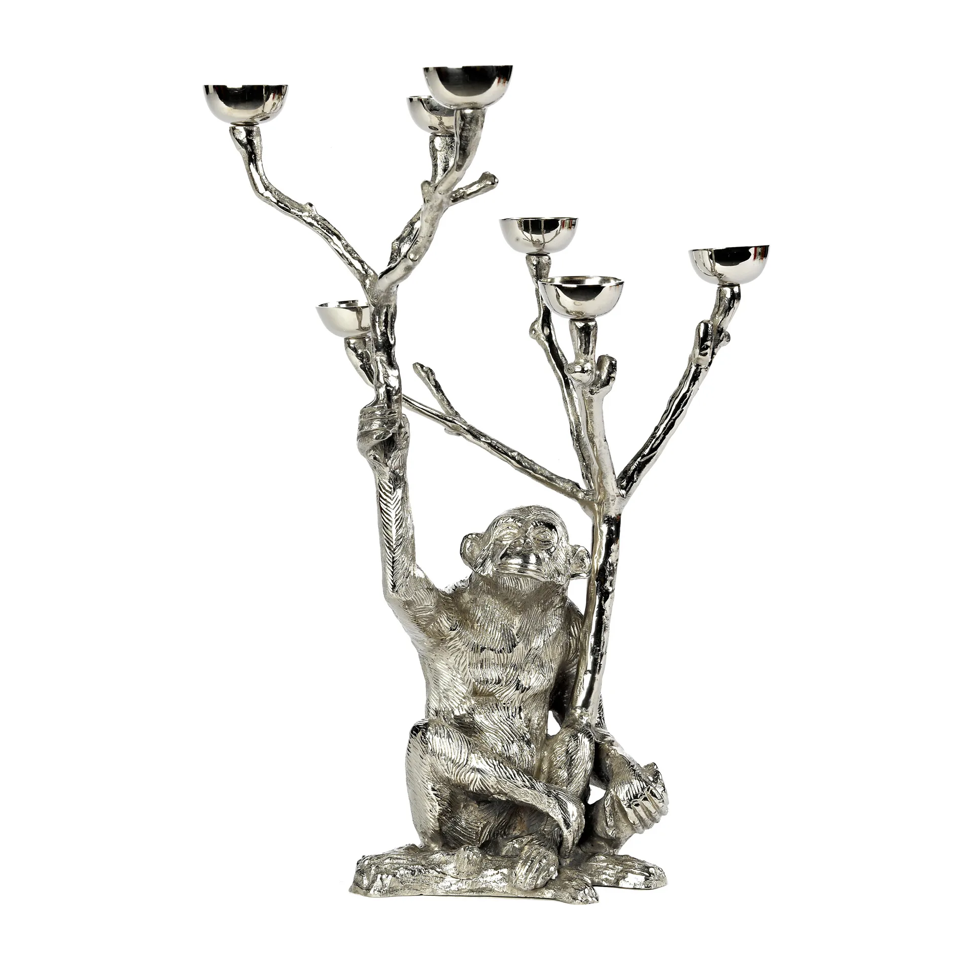 Castiçal Monkey 40 cm, Prateada POLSPOTTEN