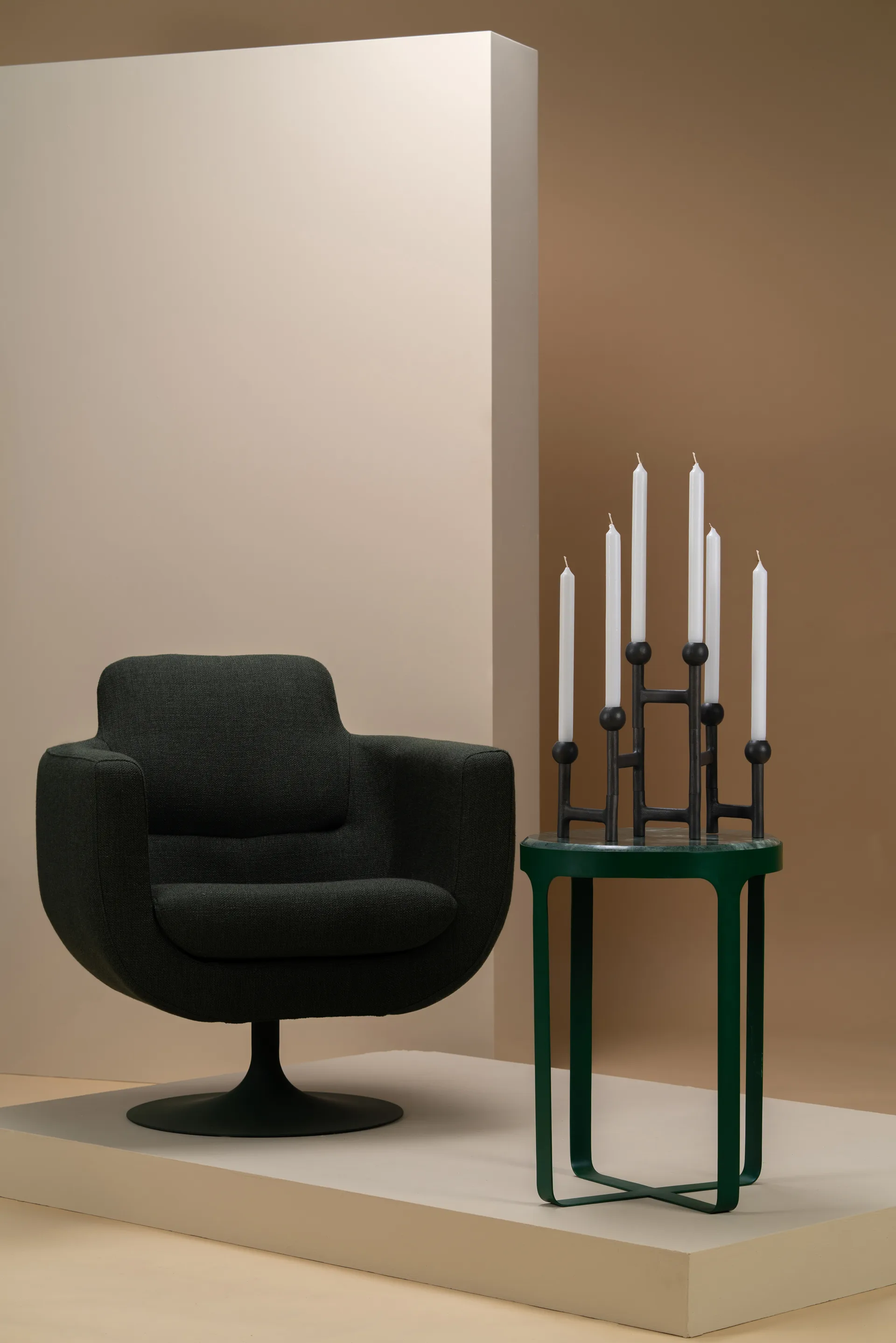 Castiçal Round Folding 56x30cm, Cinzento escuro POLSPOTTEN