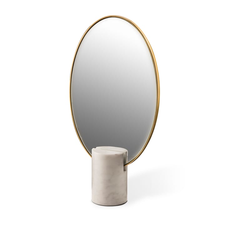 Mesa espelhada oval Mármore - Branco - POLSPOTTEN