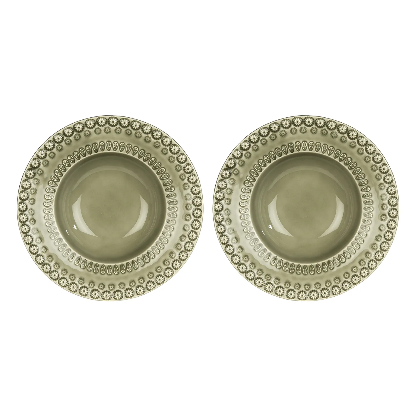 Prato fundo Daisy Ø 21 cm conjunto de 2, faded army (verde) PotteryJo
