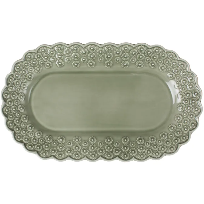 Travessa Ditsy oval, faded army (verde) PotteryJo