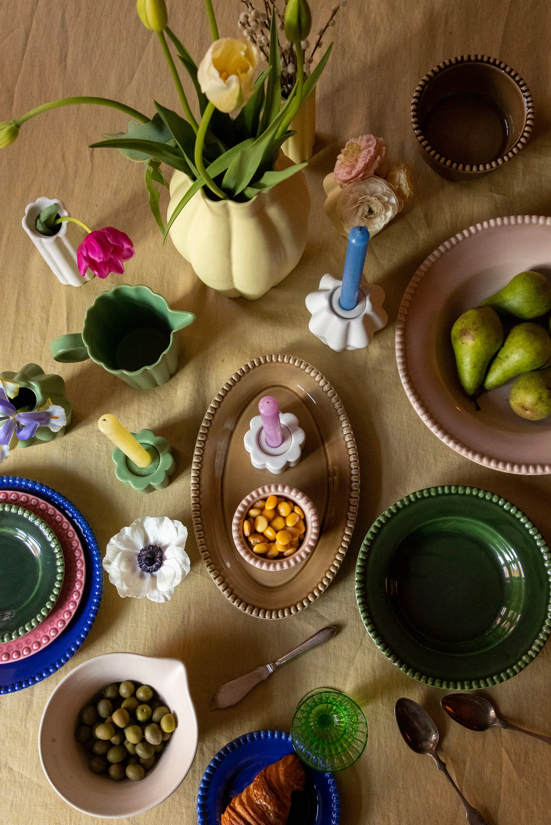 Vaso/suporte de velas Birgit 5 cm, Olive PotteryJo