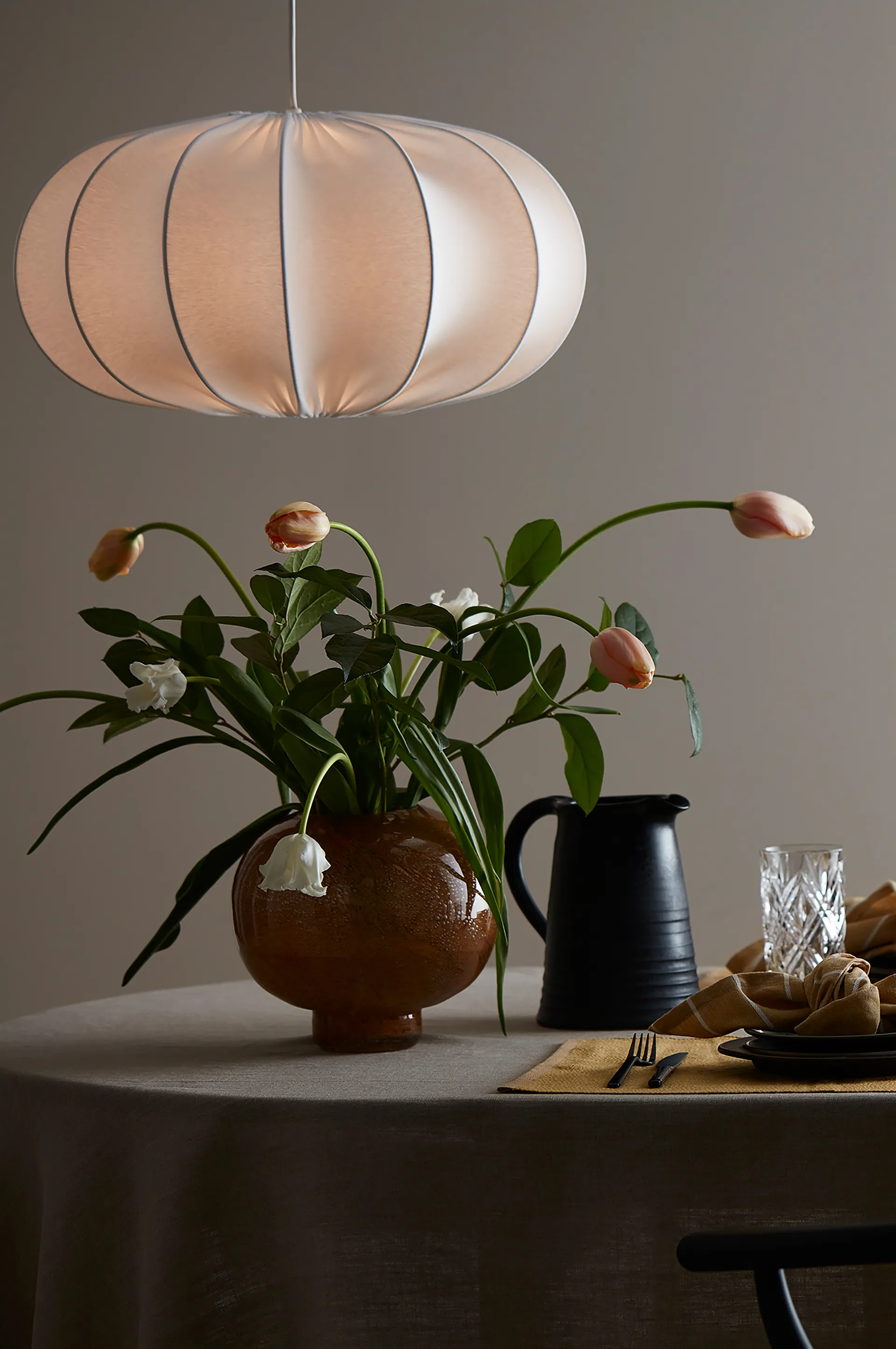 Abajur Dalia 50 cm, Branco PR Home