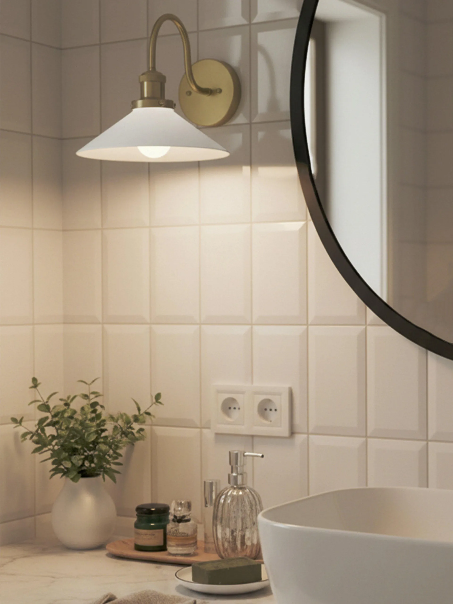 August arandela, Opal-latão PR Home