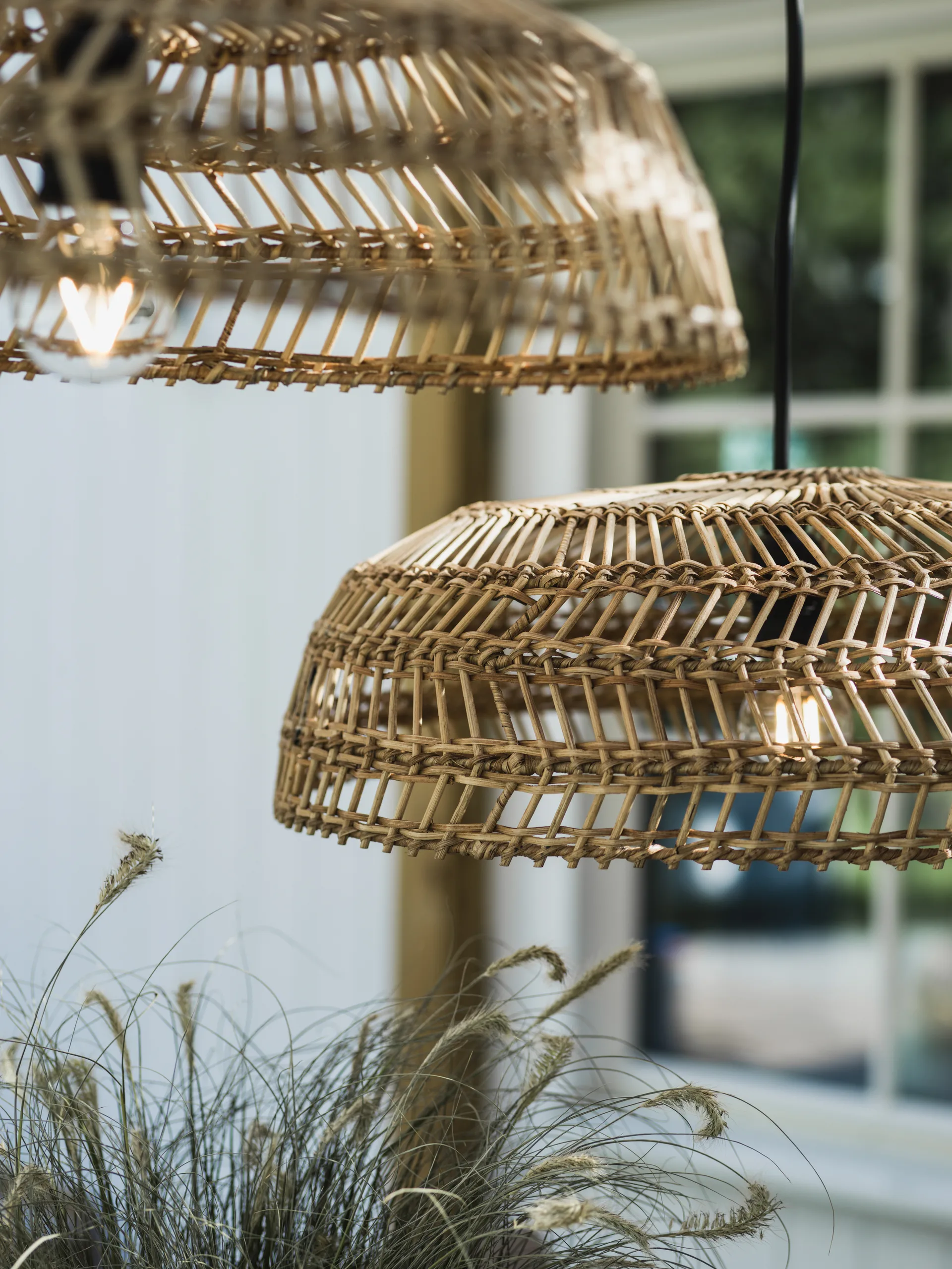 Candeeiro de teto rattan Denise, Ø53 cm PR Home