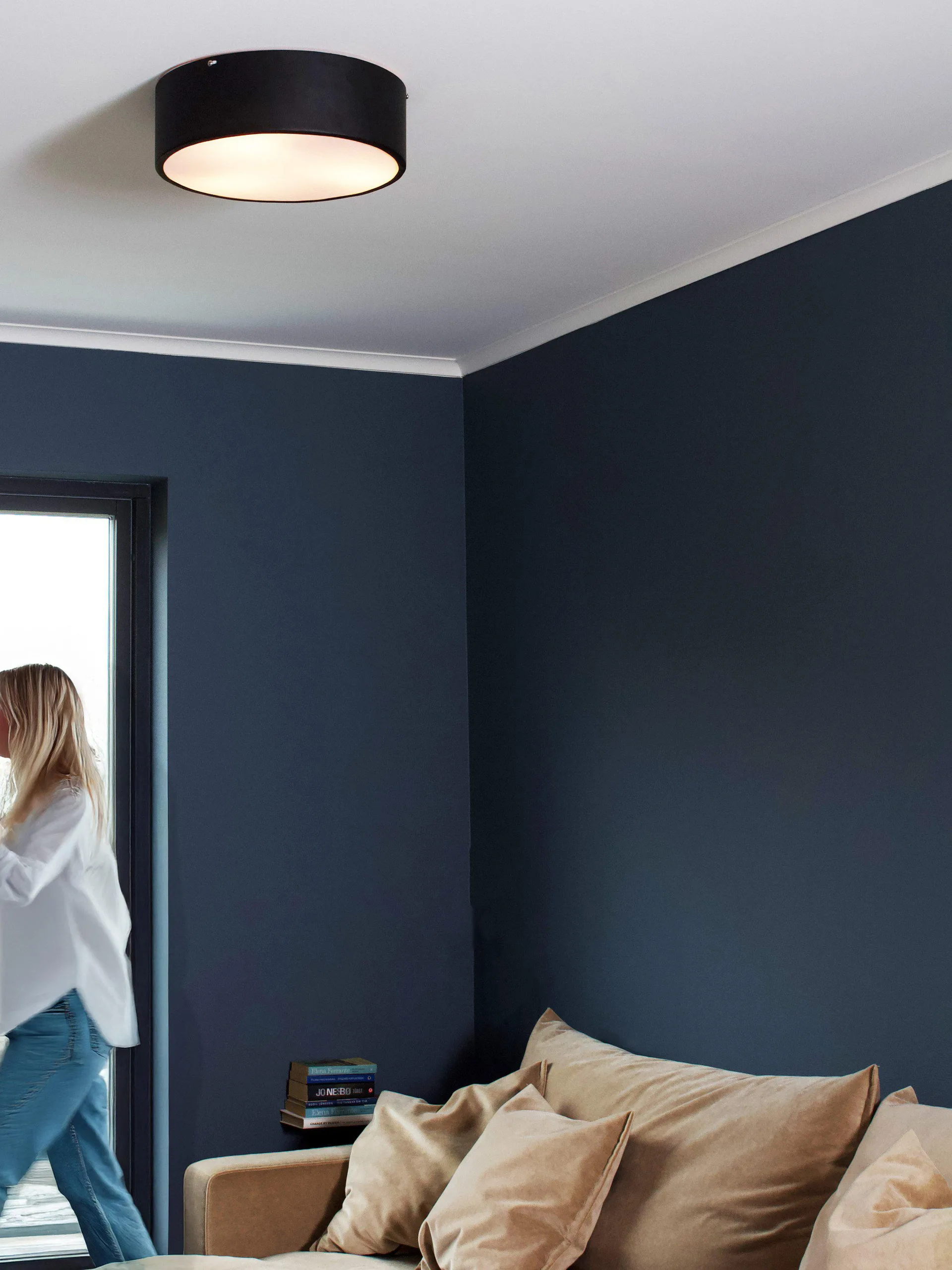 Colmar plafon, Preto, Ø41x13 cm PR Home