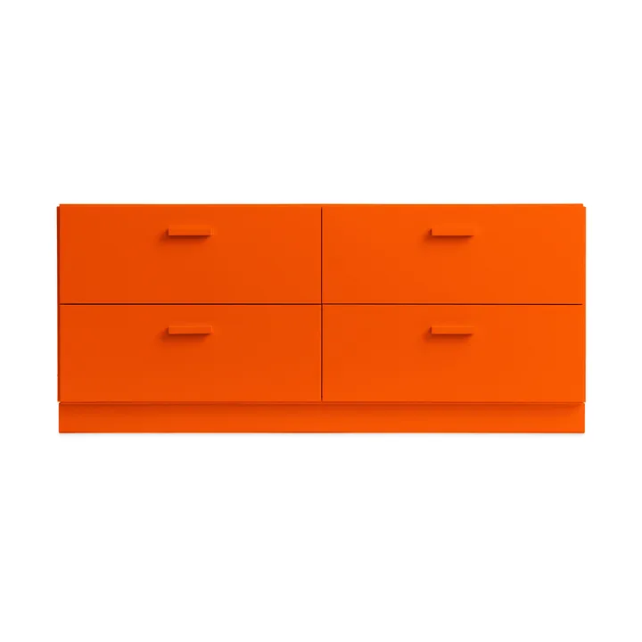 Cómoda Relief baixa com base 123x46,6 cm laranja - Relief