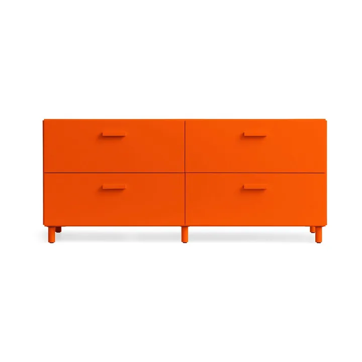 Cómoda Relief baixa com pés 123x46,6 cm laranja - Relief