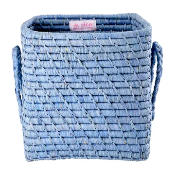 Caixa de ráfia Rice com pega 20x20 cm - Azul - RICE
