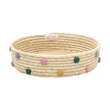 Cesto de armazenamento de ráfia Rice baixo Ø25 cm - Natural - RICE