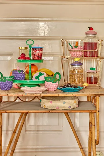 Cesto de armazenamento de ráfia Rice baixo Ø25 cm - Natural - RICE