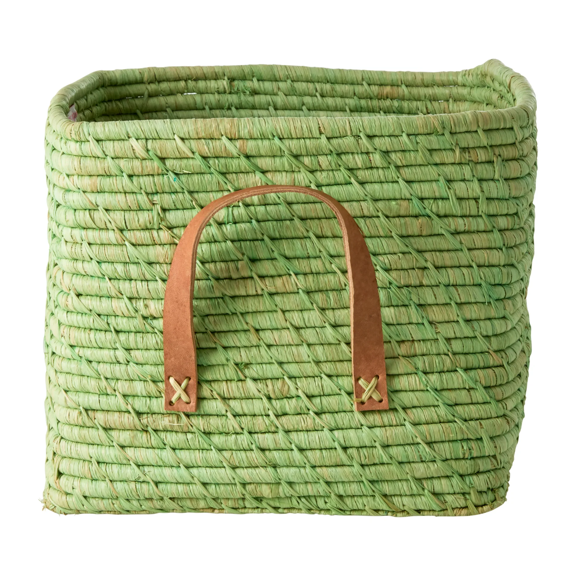 Cesto de armazenamento Rice raffia, Soft green RICE