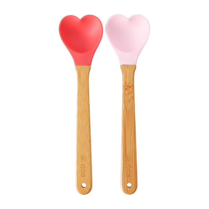 Colher de silicone com pega de bambú Rice 23 cm, 2 un., Red-pink RICE