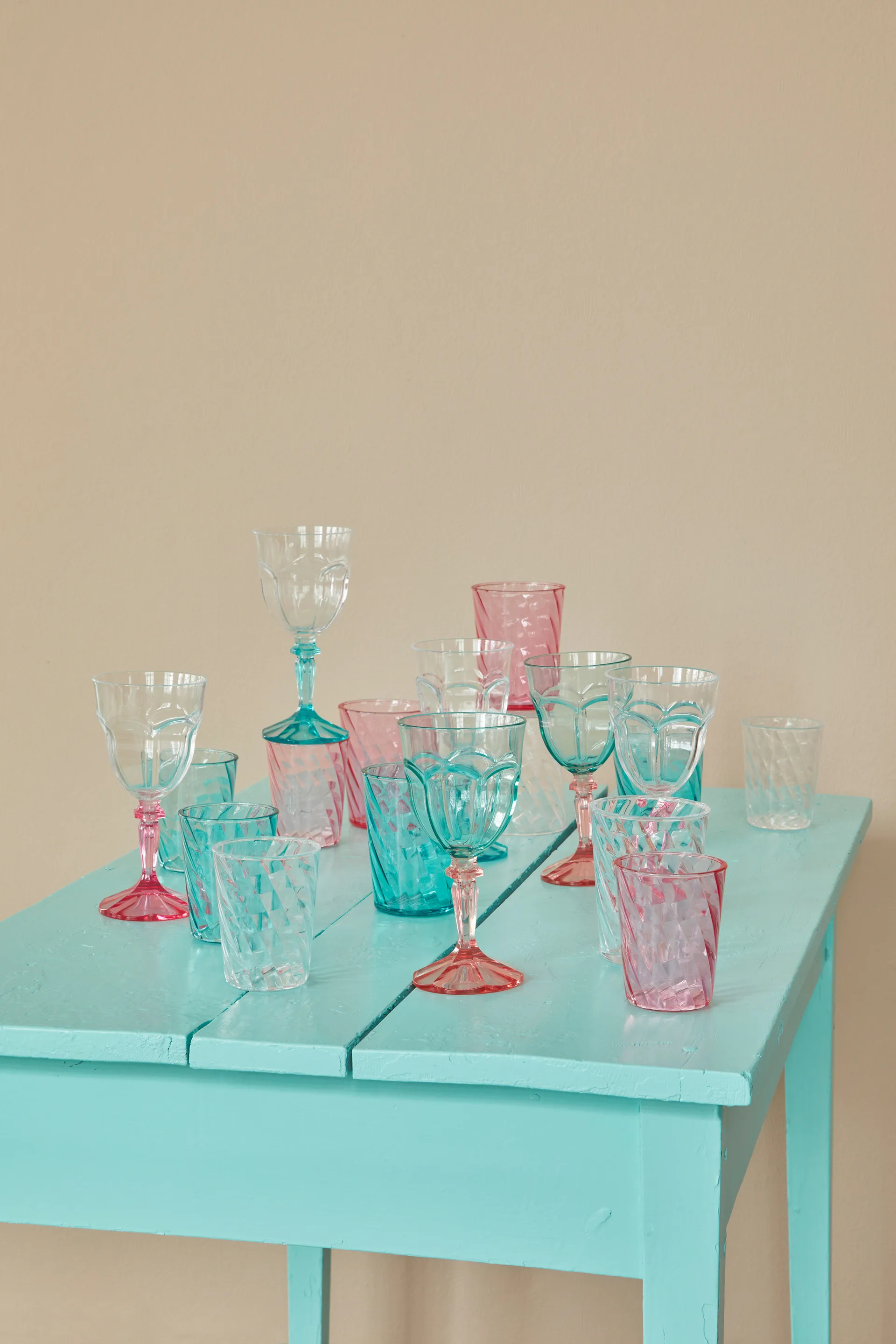 Copo de vinho acrílico Rice Two Tone 26,6 cl, Clear-pink RICE