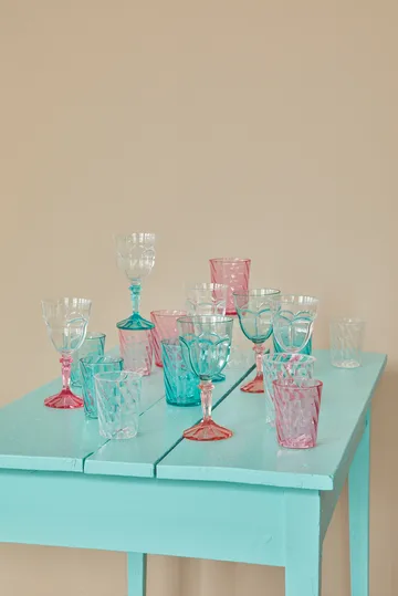 Copo de vinho acrílico Rice Two Tone 26,6 cl - Clear-pink - RICE