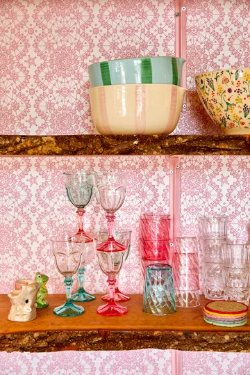 Copo de vinho acrílico Rice Two Tone 26,6 cl - Clear-pink - RICE