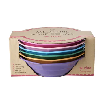 Prato de sopa de melamina Rice Ø19 cm 6 peças - Multicolor - RICE