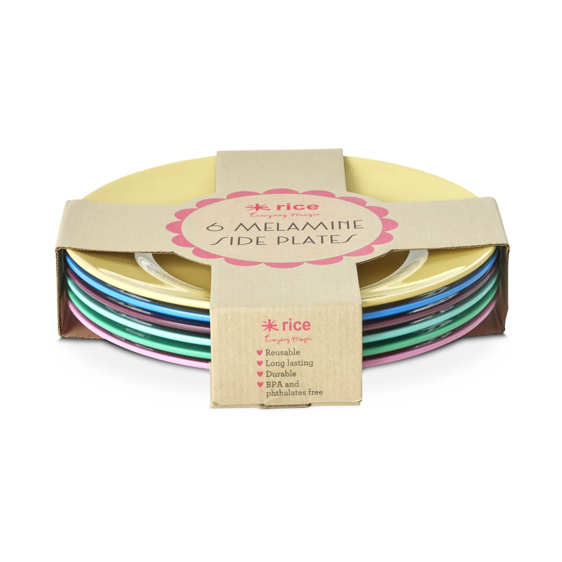 Pratos de melamina Rice Ø21 cm, 6 un., Mostre suas verdadeiras cores RICE