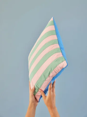 Rice almofada Striped 40x40 cm - Rosa-verde - RICE