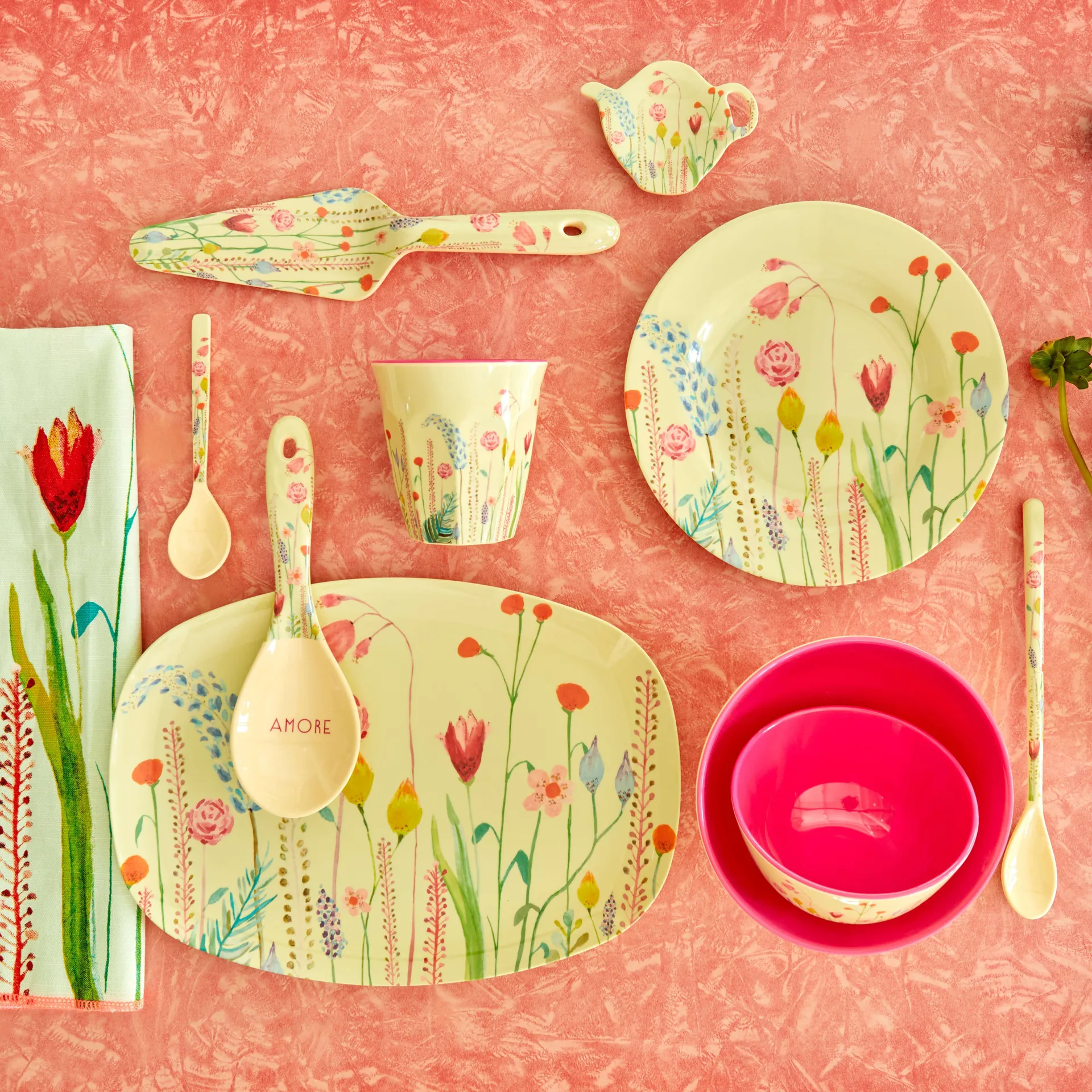 Rice copo de melamina médio, Summer flowers RICE