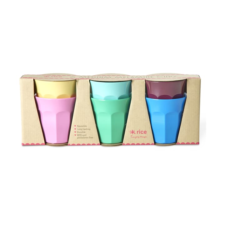 Rice copo de melamina medium 6-unid - Mostre suas verdadeiras cores - RICE