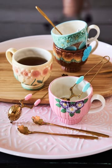 Rice Embossed Flower caneca cerâmica 30 cl - Creme - RICE
