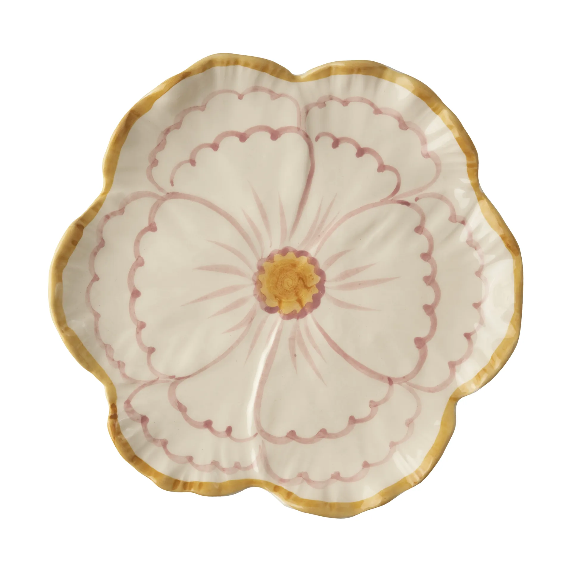 Rice Flower prato  Ø19,5 cm, Yellow border RICE