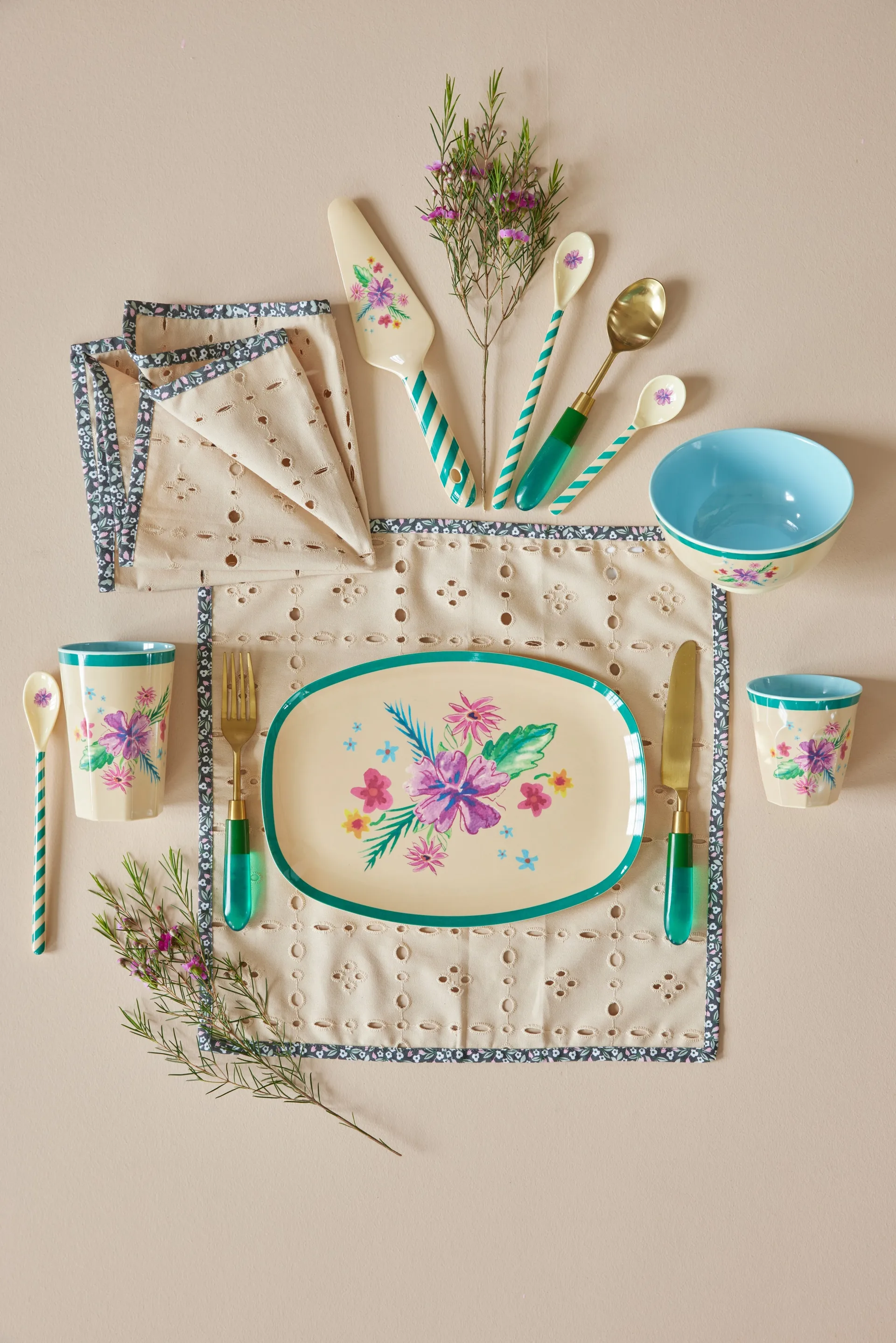 Rice prato de melamina 22x30 cm, Arda bloom RICE