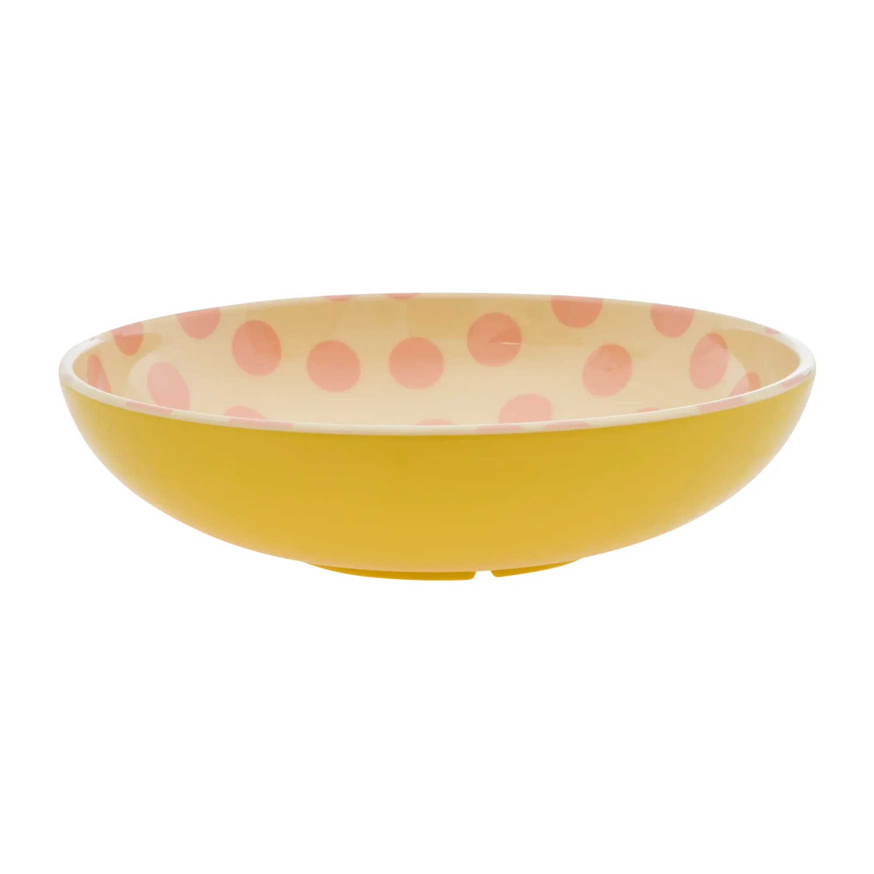 Saladeira de melamina Rice Ø29,9 cm, Rosa pontos-amarelo RICE