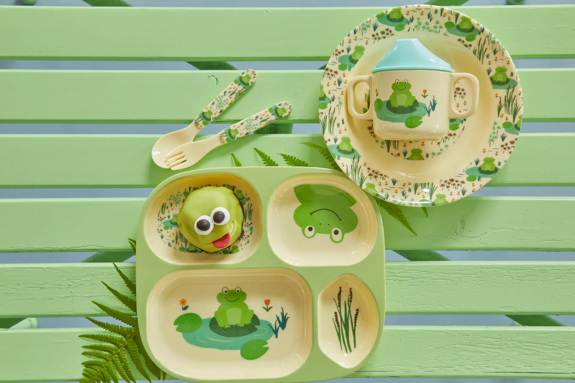 Talheres infantis Rice, 4 un., Frog RICE
