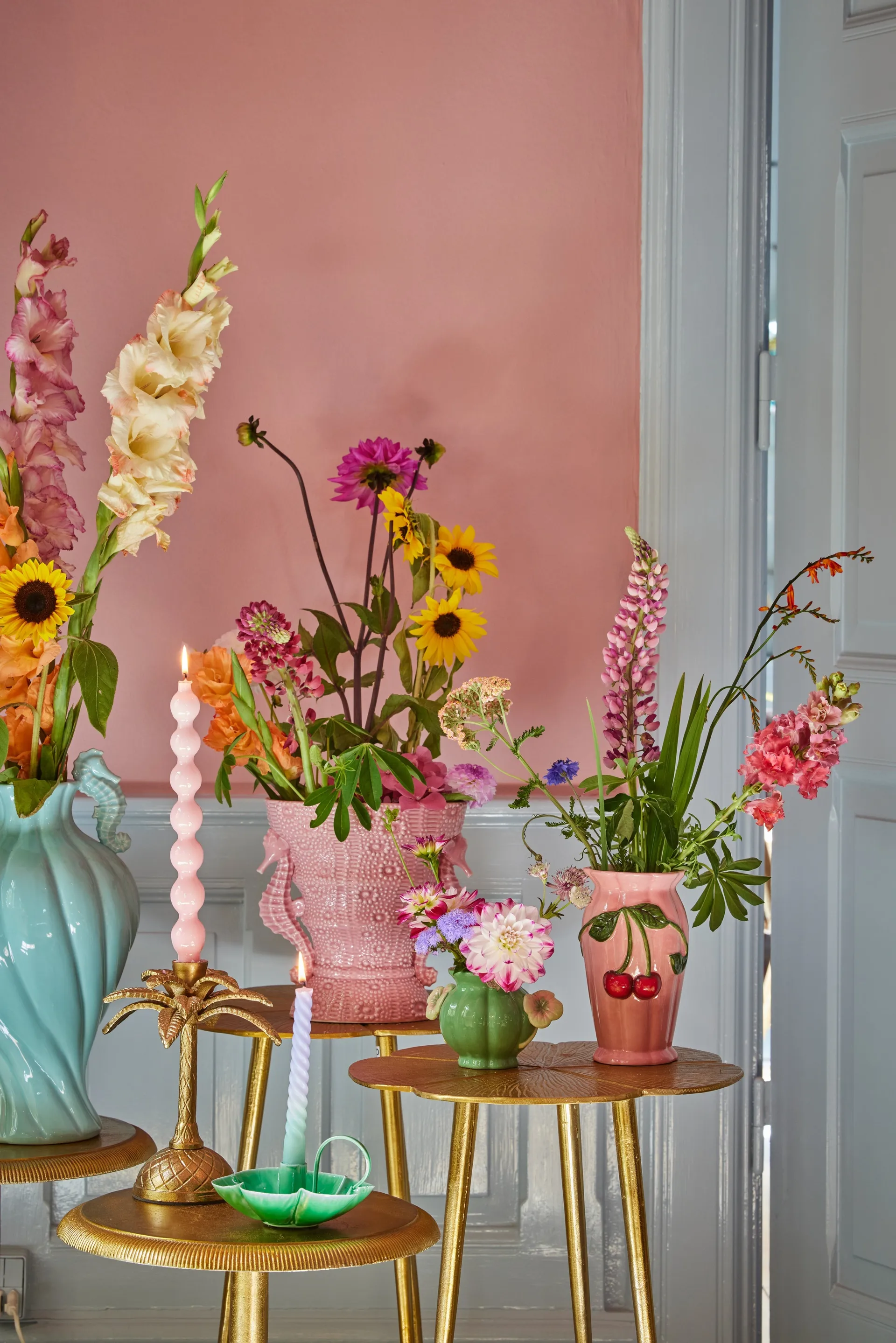 Velas Rice 30,2 cm, 2 un., Soft pink RICE