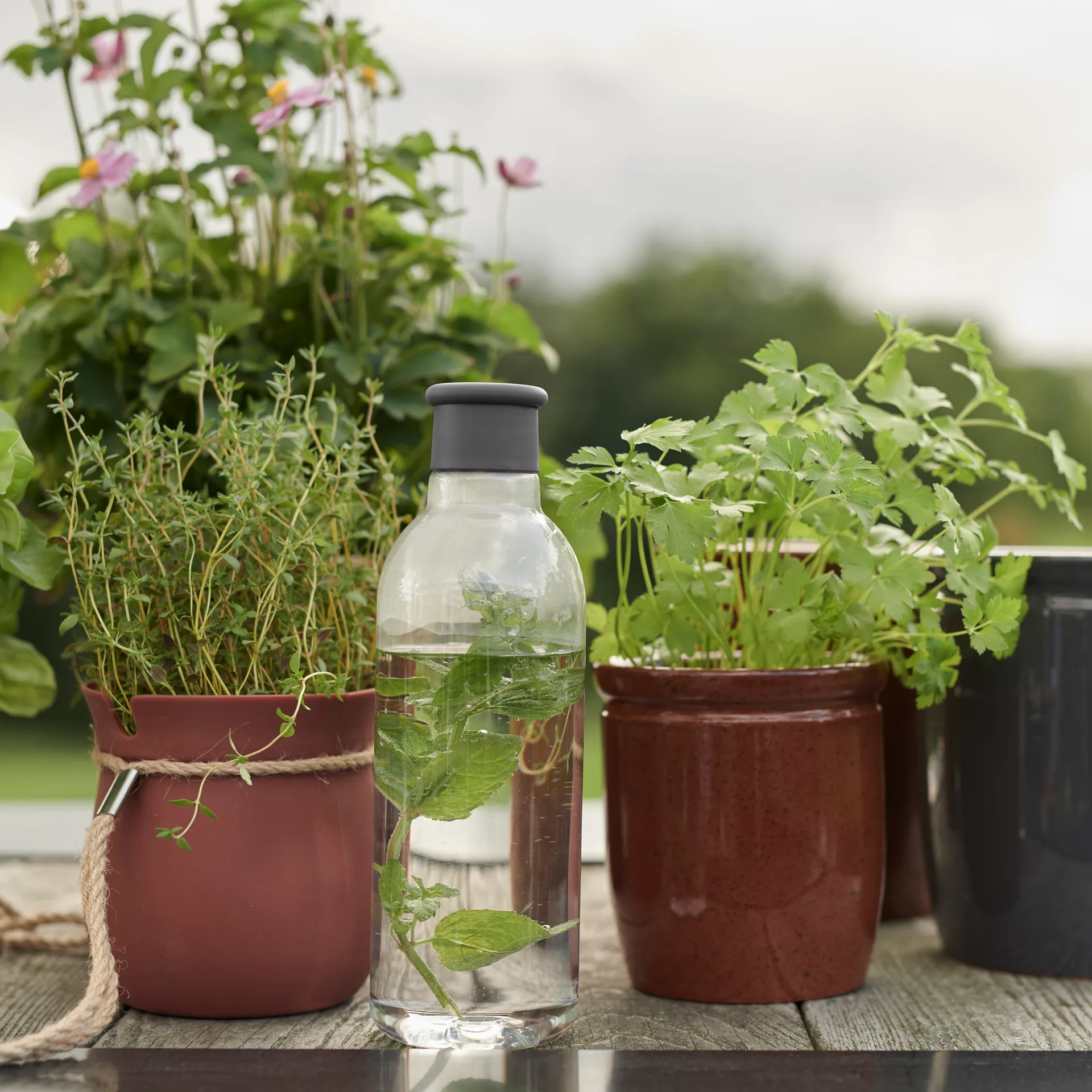 Garrafa de água DRINK-IT 0,75 l, Cinza RIG-TIG