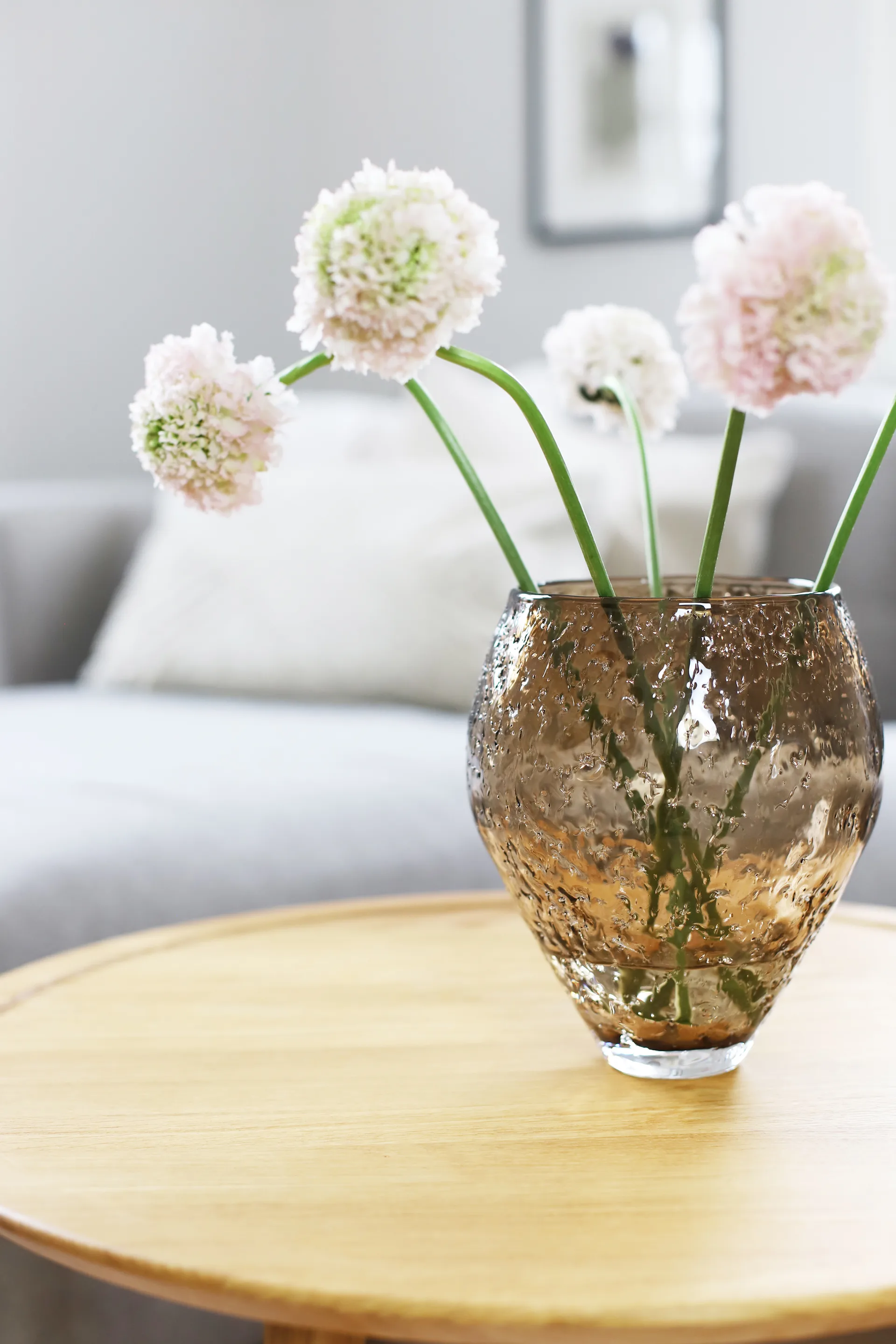 Crushed vaso vidro médio, Marrom sepia Ro Collection