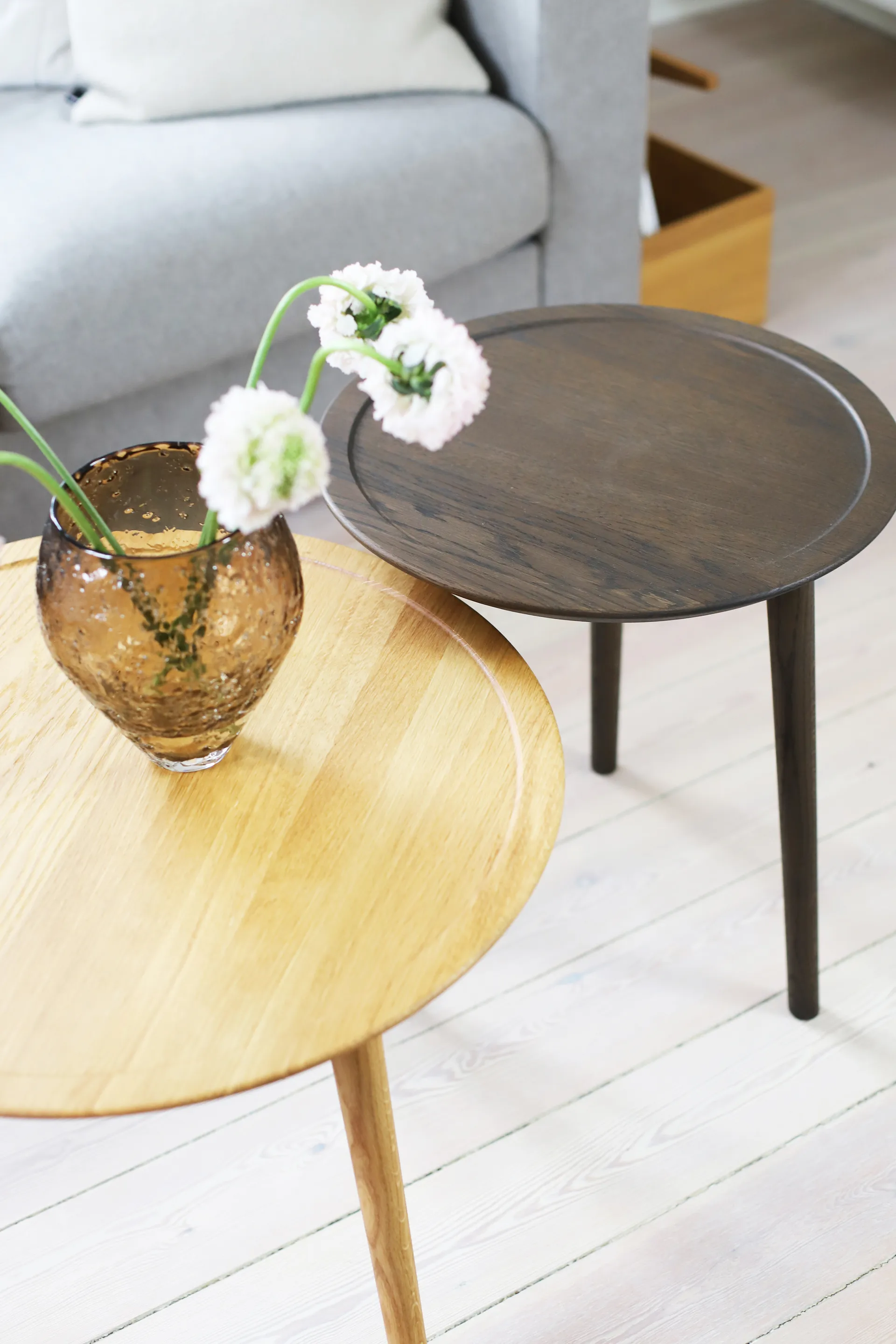 Crushed vaso vidro médio, Marrom sepia Ro Collection