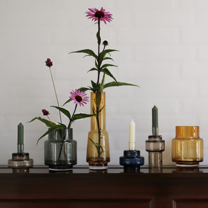 Suporte de velas em vidro no. 54, azul índigo Ro Collection