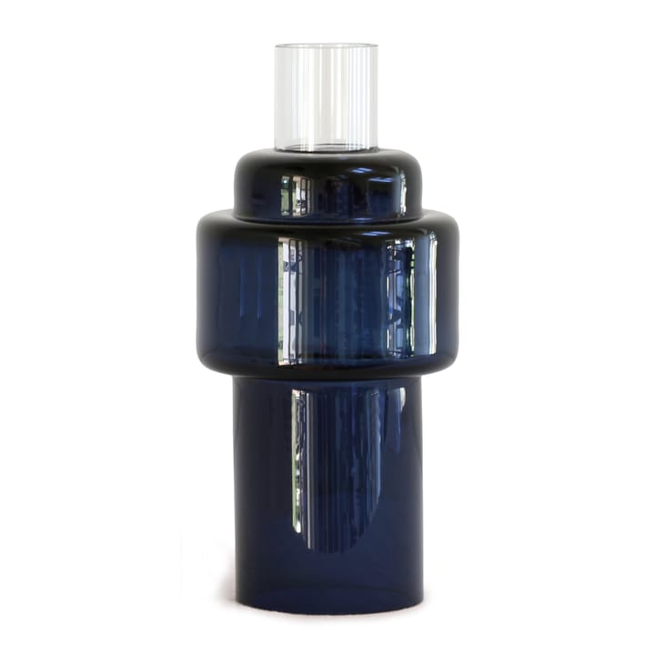 Suporte de velas em vidro no. 55, azul índigo Ro Collection