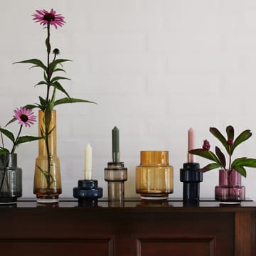Suporte de velas em vidro no. 55 - azul índigo - Ro Collection