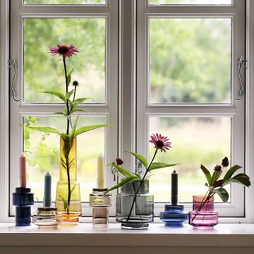 Suporte de velas em vidro no. 55 - azul índigo - Ro Collection