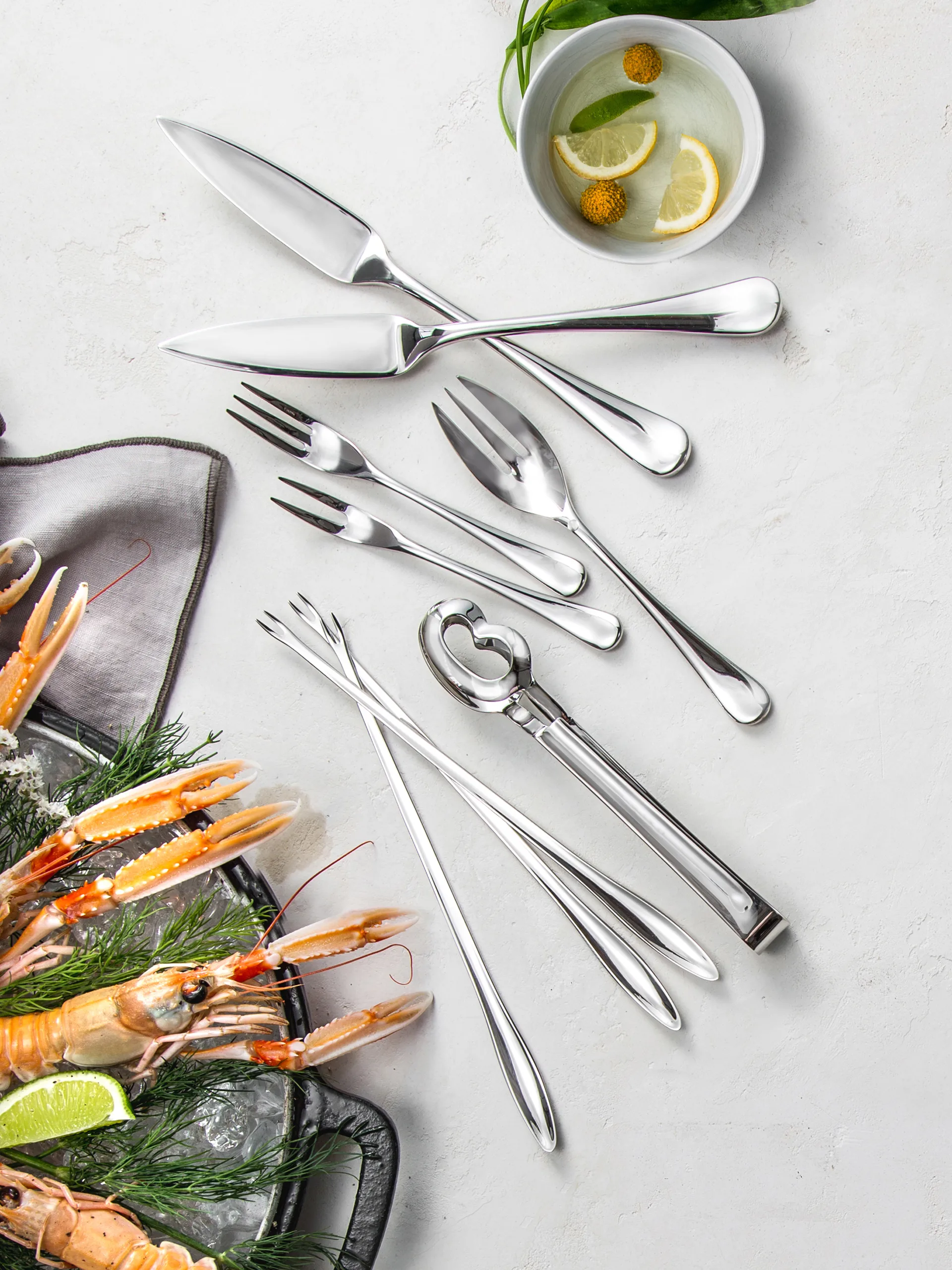 Faca para peixe espelhada Radford, Aço inoxidável Robert Welch