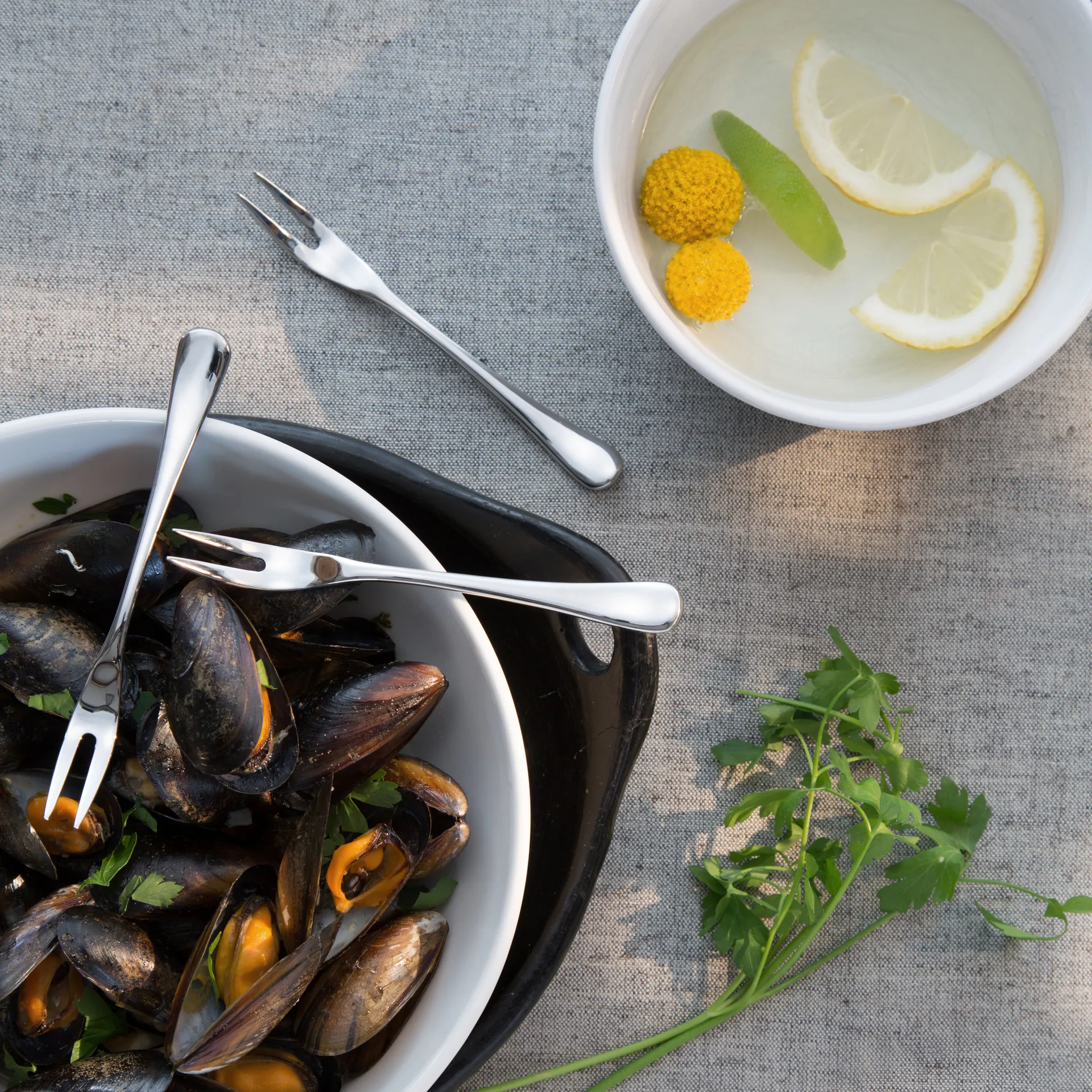 Garfo para caracóis espelhado Radford, Aço inoxidável Robert Welch